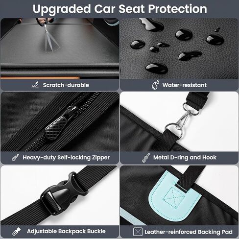 Back Seat Extender for Dogs with PU Leather, Detachable Hard Bottom Car Seat Cover for Dogs Holds 400lbs, Large Space Backseat Extender for Dogs, Dog Hammock for Truck with Mesh Window in Saudi Arabia