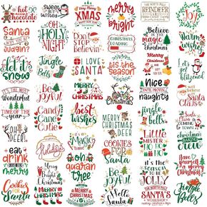 Vinyl Christmas Inspirational Stickers for Crafts Christmas Saying Sticker Bless Words Decals for Holiday Scrapbook Bottle Decoration 100Pcs