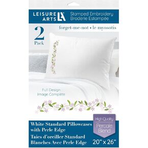 Leisure Arts Pillowcase 20"X26" Sunflower 2Pc, Embroidery Pillow Kit, Stamped Embroidery Pillowcases, Pillow Cases Stamped, Stamped Cross Stitch Cases