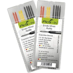 Pica 4020_2 Dry minen Leads, Red, Yellow, Black, 2 Packungen