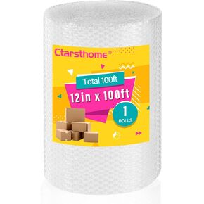 12 inchx100ft Total Small Bubble Cushioning Wrap Bubble Wrap for Extra Protection Packaging Mailers, Nylon Wrap Rolls Moving Cushioning Supplies for Moving & Shipping, Perforated Every 12"