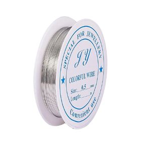 PH PandaHall 3.2 FT 0.5mm Iron Wire for Jewelry Making, Craft Wire Jewellery Wire Tarnish Resistant Beading Wire Silver Craft Jewelry Wire for Jewelry Making Supplies DIY Crafting, 25 Gauge