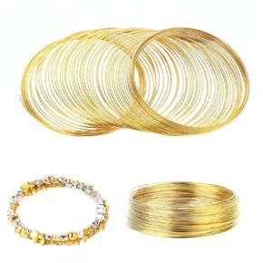 Jeffdad 100 Loop Memory Steel Wire Beading & Jewelry Making Wrapping Stones Necklace & Cable Bracelet (Silver, 100)