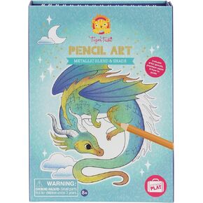 Tiger Tribe Pencil Art - Metallic Blend & Shade - Kids & Tweens Activity Set, Learn Colouring & Shading Techniques, incl. Metallic Pencils, Great Gift