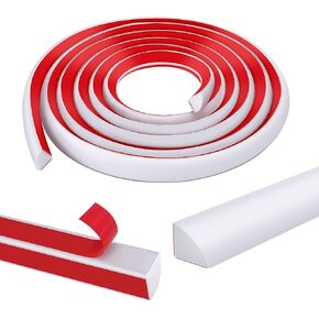 moonoom 118 inch Flexible Quarter Round Molding, 1/2" Self-Adhesive Trim Molding, Waterproof Wall Quarter Round Trim for Wall Edge Corner Base of Staircase Cabinet Edge Countertops