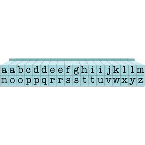 Contact USA Small 36-Piece American Typewriter Pegz Connectable Lowerase Alphabet Stamp Set, Pool Blue