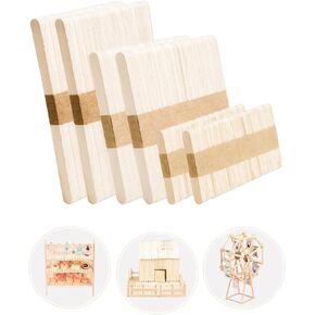 Popsicle Sticks for Crafts Ice Cream Sticks Craft Sticks Bulk 300 Pcs, 3 Mixed Sizes Jumbo Popsicle Sticks Bulk and Small Popsicle Sticks, Wooden Popsicle Sticks Jumbo for DIY