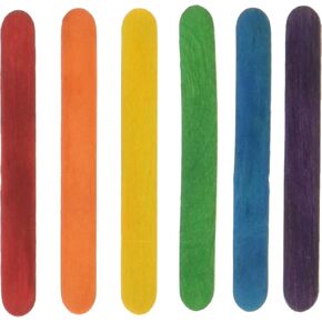Multicraft Imports Krafty Kids 203756 CW497 Craftwood Mini Craft Sticks, 2 .13in by 0.25in, Colored, 150-Piece