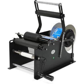 Upgraded Manual Labeling Machine Label Applicator Bottle Labeler Sticker Label Printer Packing Machine with Handle for Round Glass Plastic Metal Bottle etc…