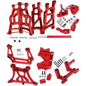 Upgrades Part for 1/10 Rustler VXL 2wd,Alloy Caster Block,Steering Blocks,Stub Axle Carriers,Suspension Arm,Steering Bellcranks,Shock Tower,Bulkhead,Navy Blue