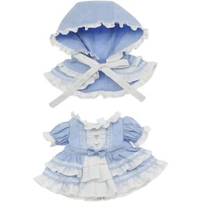 niannyyhouse Dresses Ponchos Gown Outfit 20cm 8in Plush Doll Clothes Dress Up (Blue)