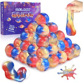 36 Pack Mermaid Slime Kit Party Favors for Kids Slime Cup Bulk DIY Stress Relief Putty Toy Christmas Holiday Birthday Goodie Bag Stuffer Classroom Reward for Girls Boys Stretchy & Non-Sticky