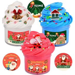 Advent Calendar 2024,3 Pack Butter Christmas Slime Kit, Scented DIY Slime Supplies for Girls and Boys,Stress Relief Toys,Party Favor, Gift and Birthday,Christmas Stocking Stuffers