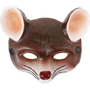 jojofuny Cospaly Mask Grey Rat Mask, Scar Rat Head Mask Half Face Mask Animal Mouse Mask Animal Mask 3D Mouse Mask Halloween Mask for Halloween Cosplay Party Props