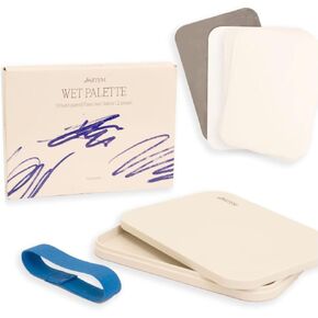 Hartem - Wet Palette for Water-Based Paints | Includes 2 Foam Sponges + 50 Semi-Waterproof High-Grammage Sheets | Ideal for Miniature Painting, Modeling Projects and Acrylic Paints