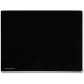 GLASSBOARD STUDIO Ultra-Clear Tempered Glass Paint Palette for Acrylic & Oil Painting - 1/4" Thick, Low-Iron, Non-Slip Feet, and Metal Backing for Magnet Use (White, 6in x 9in)