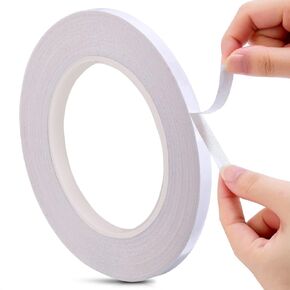 Oskal Hem Tape No Sew No Iron – 0.4 in x 60 Yd Double Sided Fabric Tape for Clothes, Ultra-Thin Transparent Acrylic, Strong Adhesion, Easy to Use, Clean Removal for DIY Crafts & Clothing Repairs