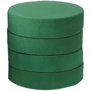 4 Pcs Floral Arrangement Foam Blocks Round Fresh Artificial Flower Foam Faux Plant Green Foam Base Wet Dry Florist Foam for Arts Crafts Wedding Garden Decoration