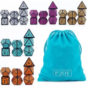 PJOY DND Dice Set Bulk 5 Sets Polyhedral D&D Dice 35pcs for Dungeons and Dragons Role Playing Games TTRPG DND Gifts Stocking Stuffers Dados