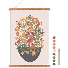 The Good Seed Co Paint by Number Kit for Adults on Canvas with Wood Magnet Frame- Perfect DIY Craft Kit for Stress Relief & Anxiety Reduction - Includes Acrylic Paints, Quality Brushes & Instructions
