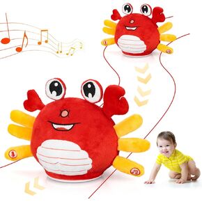 Crawling Dancing Crab Baby Toys,Fun Interactive Dancing Walking Moving Crab Toy,Repeating What You Say Crab Plush Toy Recording Crab Toy for Babies,Crab Musical Toy Gifts for Kids Girls Boys