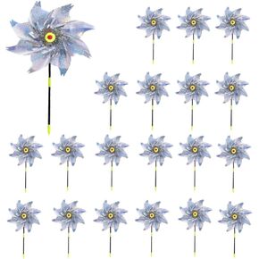 Reflective Pinwheels, Extra Sparkly Pinwheel for Garden Decor, Bird Devices Deterrent to Scare Birds Away from Yard Patio Farm，Suitable for Vegetable plots, courtyards and Balconies. (Silver 5pcs)