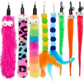 Cat Feather Toy Refill Cat Feathers Wand Replacement, 10 PCS Feather Cat Toy Refills, Interaction Feather Cat Toy for Indoor Cats