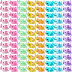 Liliful 120 Pcs Christmas Mini Resin Axolotl Toy Axolotl Gifts Mini Resin Animals Axolotl Birthday Decorations Miniature Axolotl Figurine Axolotl Charms for DIY Crafts Garden (Classic Style)