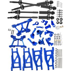 RC Upgrades Part for 1/10 Slash Stampede 4x4 (VXL),Alloy Front Rear Suspension Arm,Driveshaft,Caster Block,Steering Blocks,Rear Stub Axle Carriers,Shock Tower Set,Hex Hub Adapters,Navy Blue in Kuwait