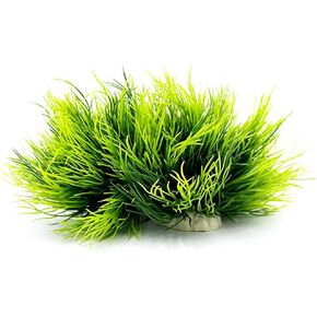 Smoothedo-Pets نباتات حوض السمك ديكورات خزان الأسماك قطعتان صغيرتان الحجم/3.5 بوصة زخرفة بلاستيكية نبات صناعي ذهبي سمكة مائية منظر طبيعي للأسماك مجموعة عشب صغيرة (قطعتان/أخضر)