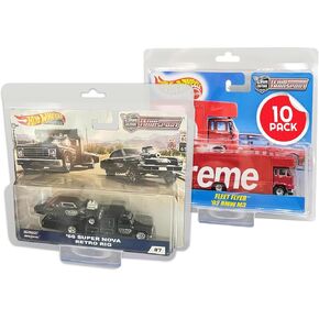 EVORETRO Blister Case Protector Compatible with Hot Wheels Team Transport Blister Protectors Pack of 10-0.80MM PET Premium Grade Protection, Crystal Clear Display, Custom Fit, Durable