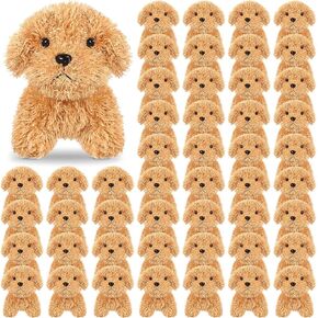 Liliful Puppy Dogs Stuffed Animals Bulk Assorted Mini Dog Doll 50 Pcs Soft Fluffy Plush Animal for Kids Baby Girls Boys Back to School Birthday Valentine Gifts Party Favor (Light Brown)