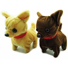 Mytoys&Gift 1pc pf Walking, Moving, Barking, Tail Wagging Plush Baby Mini Chiwawa Puppy Chihuahua Dog Random Color