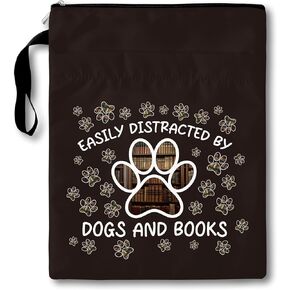 Dog Book Sleeve with Zipper, Puppy Book Covers for Paperbacks with Pocket, Book Pouch Gifts for Book Lover Cat Lover Readers Librarian, Bookish Idea for Bookmate, Washable Book Sleeve Protector -28