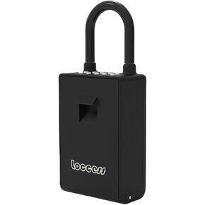 Smart Key Lock Box with Hanging Shackle, APP Control Key Safe for Indoor Use, 2 Install Way Wall Mounted Lock Box for Key