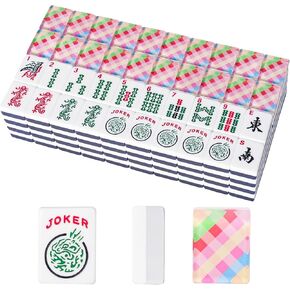 Set of American Mahjong Tiles, 166 Premium Acrylic Tiles with Colorful Prints(1.2",Tiles Only Set)