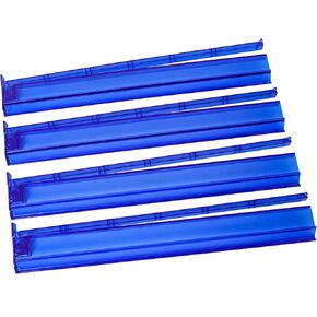 ZGME American Mahjong All-in-one Tile Rack with Pusher, Modern Clear Acrylic Mah jongg Tiles Racks & Pushers Combo, Set of 4, 18.7" Blue Majiang Rack and Pusher