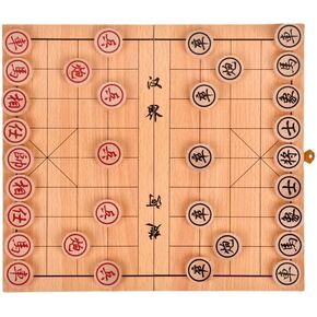 الشطرنج الصيني، 11.4 بوصة خشبية قابلة للطي الشطرنج الصيني Xiangqi مع قطع الشطرنج الخشبية التقليدية الكلاسيكية التعليمية الإستراتيجية الألعاب مجموعة لوحة السفر القابلة للطي للمراهقين والبالغين