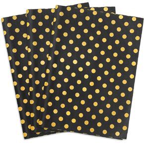 MR FIVE 60 Sheets Gold Polka Dot Tissue Paper Bulk,14" x 20",Gold Dot Tissue Paper for Gift Bags,Packaging,Dot Gift Tissue Paper for Baby Shower,Birthday,Weddings (White with Gold)