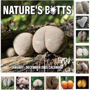 2025 Wall Calendar - Natures Calendar 2025, January 2025 - December 2025, 12" x 24" (Open), White Elephant Gifts For Adults, Hanging Hole, Block and Holidays, Funny Gag Gift in Nature