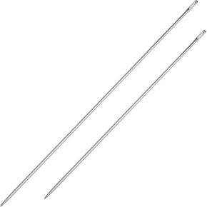 2pcs Professional Upholstery Needle, 10"+12" Long Hand Sewing Needles for Stitching and Crafting Projects Large Needles Hair Needles Big Needle for Upholstery Leather