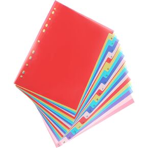A-Z Dividers for 3 Ring Binder 21 Tab Plastic Binder Dividers with Tabs Multicolor Binder Tab Dividers Alphabet Index Divider for 2/3/4/11 Ring Binders, Letter Size 8.2×11.6 Inch