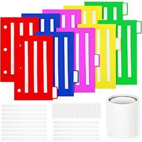 Zhanmai 10 Pcs Communication Book Color Binder Dividers Small Tools for Visual Schedule Picture Cards with 100 Adhesive Labels 40 Hook Loop Strip 200 Dots for Kids Autism Aba, ADHD School Office Home