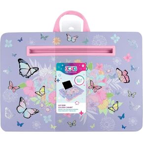 Three Cheers for Girls - Butterly Lap Desk - Lap Desk with Cushion for Kids - Large Laptop Lap Desk with Cushion - Kids Lap Desk Tray for Car - Computer Lap Desk with Storage for Tables, Pens & More