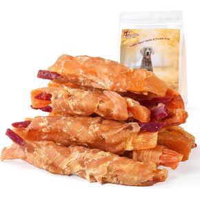 بطة مزدوجة أرجوانية من البطاطا الحلوة يعامل الكلب، صحية منخفضة الدهون للكلاب متشنج عالية البروتين تدريب الكلاب يعامل وجبات خفيفة للكلاب مطاطية للكلاب الصغيرة والمتوسطة والكبيرة 12-15 التهم in Kuwait