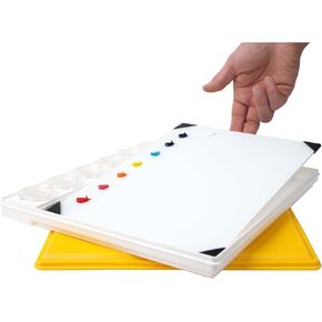 New Wave POSH Glass Artist Palette & Masterson Sta-Wet Painter’s Pal 9"x12" Set - Tempered Glass Palette for Painting & Sta-Wet Palette to Keep Paint Fresh - Made in USA (Clear)