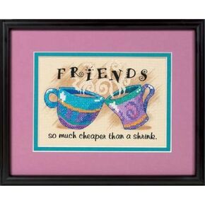 Dimensions CStitchKit7x5CheaperThnkShrink Stamped Cross Stitch, Cheaper Than a Shrink, Needlecrafts
