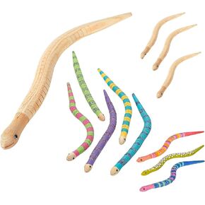 DIY Wooden Wiggly 12" Snakes (12 Pack) Arts & Crafts Unfinished Flexible Timber Wood