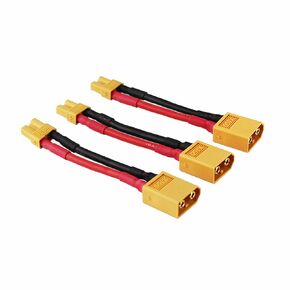 3pcs Male XT-60 to Female XT-30 Connector Adapter for Turnigy Drone XT30 XT60 FPV Cable 16awg 1.96inch(Pack of 3)
