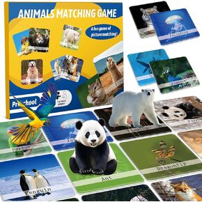 GOLDGE 120PCS Memory Match Game for Kids | Animal Theme | Educational Toddler & Preschool Activity | Boys, Girls, & Family Fun | Board Game